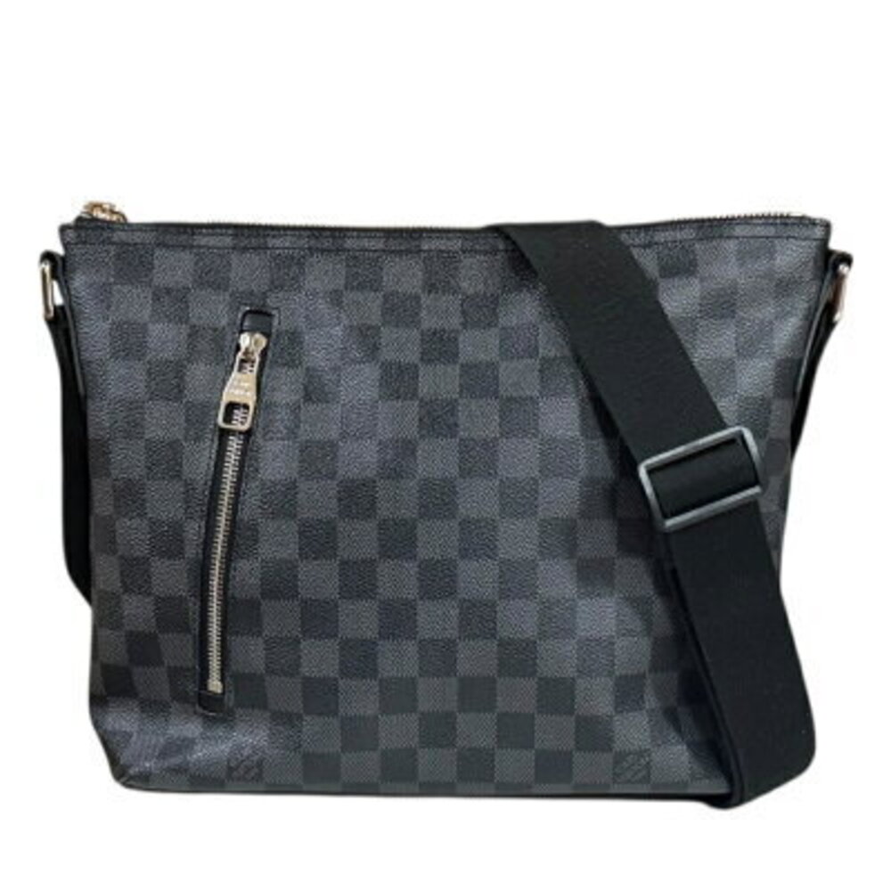 Louis Vuitton Mick Damier Graphite Black Shoulder Bag Canvas Black